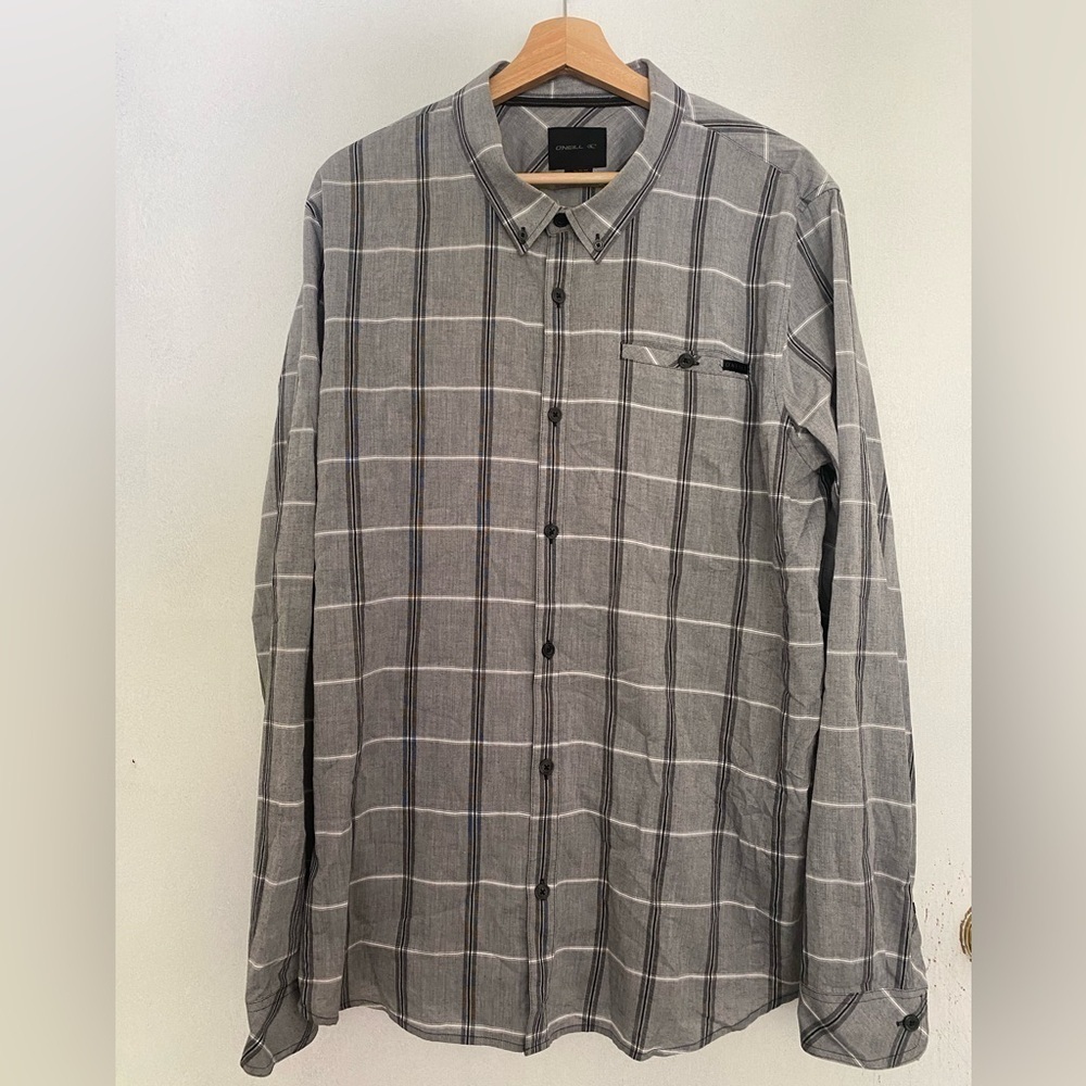 O’Neill Long Sleeve Plaid Button Down Shirt Size XL